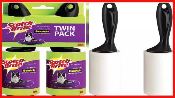 Scotch-Brite Pet Hair Roller, Twin Pack, 70-Sheets/Roller, 2 Rollers/Pack (140 Sheets Total)