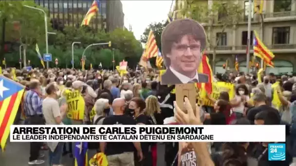 Des centaines d'indépendantistes manifestent contre l'arrestation de Carles Puigdemont