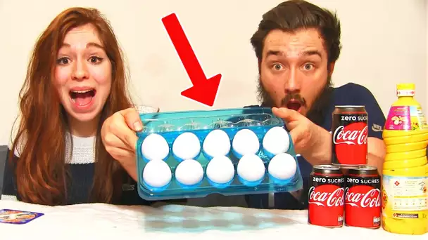 OEUF CHALLENGE PRANK en COUPLE !! Coca Cola & Huile !