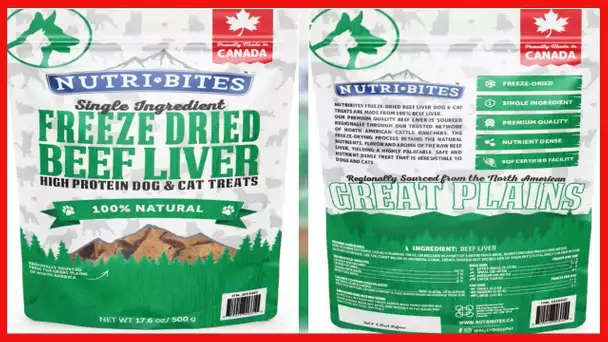 (Jumbo Bag) Nutri Bites Beef Liver Dog Cat Treats Freeze Dried High Protein Premium Quality Single
