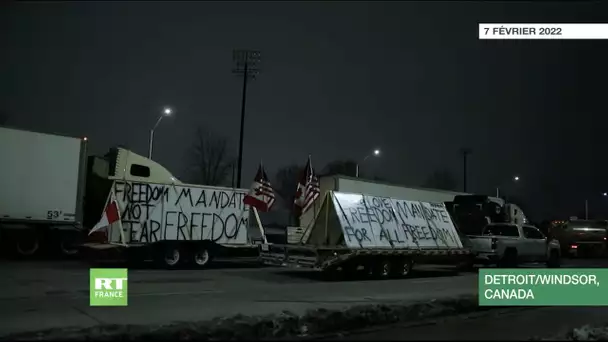 Les camionneurs bloquent un pont entre le Canada et les Etats-Unis