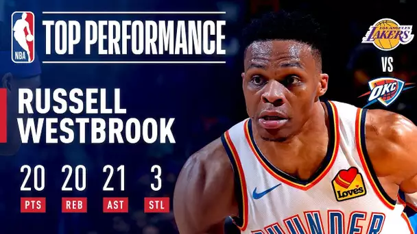 Russell Westbrook Becomes 2nd-EVER To Post 20p/20a/20r In A Game! | April 2, 2019