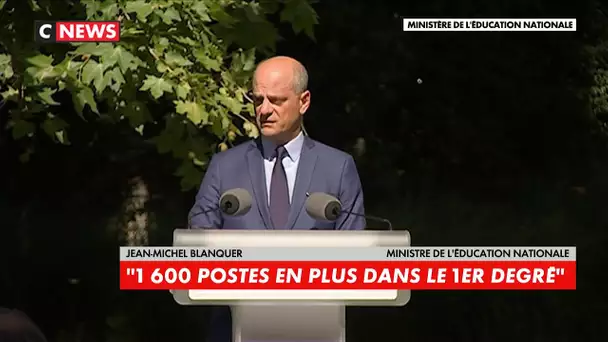 Rentrée scolaire : J.-M. Blanquer annonce « 1600 postes en plus pour le premier degré »