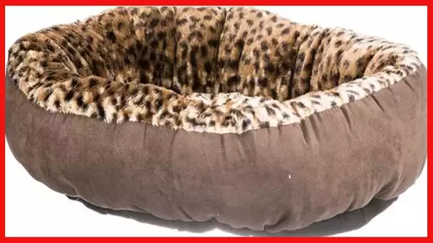 Petmate Aspen Pet Round Animal Print Pet Bed for Small Dogs and Cats 18-inch by 18-inch