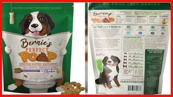 Perfect Poop Digestion & General Health Supplement for Dogs: Fiber, Prebiotics, Probiotics & Enzymes