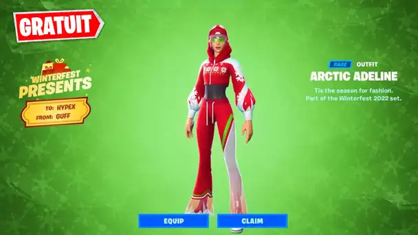 COMMENT AVOIR LE DERNIER CADEAU EN AVANCE ! (FORTNITE SKIN ARTIC ADELINE GRATUIT)