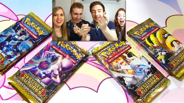 POKEMON CHALLENGE ! DavidLafargePokemon & MissJirachi VS Osseli et Sora ! Ouverture booster pokemon