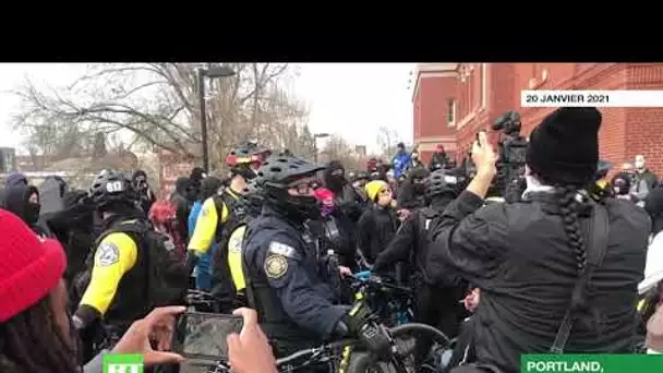 Portland : des tensions entre la police et les manifestants le jour de l’investiture de Joe Biden