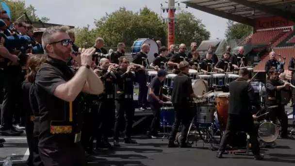 Festival Interceltique de Lorient 2023. La prestation du Bagad Brieg (Briec)