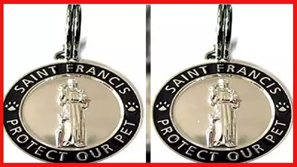 Luxepets Pet Collar Charm, Saint Francis of Assisi, Small, Black