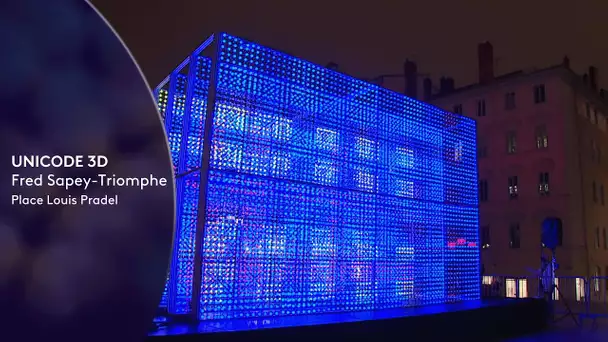 Fête des lumières de Lyon 2022 : Unicode 3D place Louis Pradel
