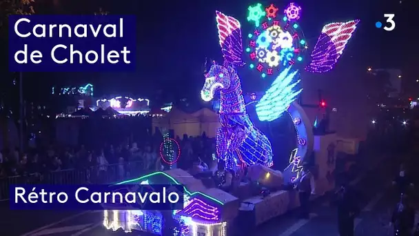 Carnaval de nuit de Cholet 2024 - Rétro Carnavalo et son cheval ailé "Pegaz"