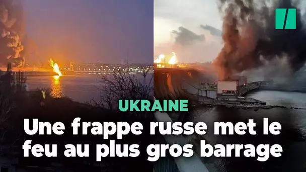 Près de Zaporijia, le plus gros barrage de l'Ukraine en feu après une attaque russe