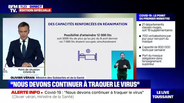 Olivier Véran: "Si la situation le nécessite, 12.000 lits de réanimation pourront être disponibles"