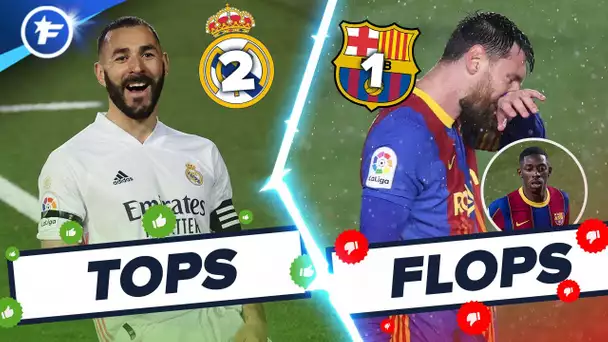 Real Madrid-Barça (2-1) : Benzema illumine le Clasico, Dembélé et Messi ratent tout | Tops et Flops