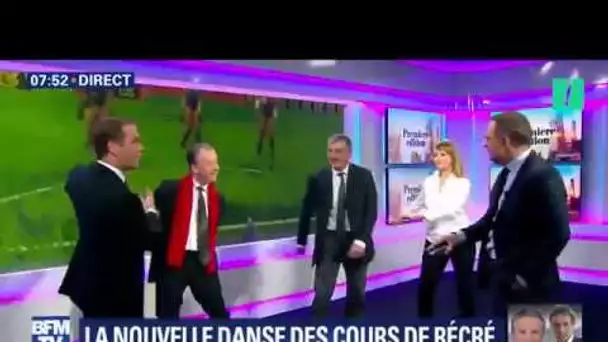 Christophe Barbier et l’équipe de BFM testent la danse du "Backpack kid"