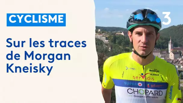 Dans la roue de l'ancien champion du monde de cyclisme Morgan Kneisky