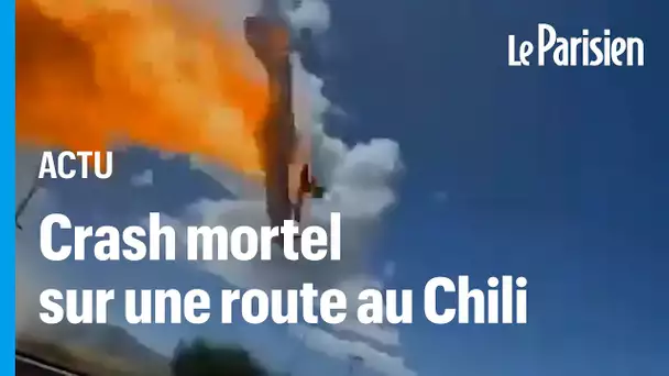 Chili : les images impressionnantes du crash d'un avion luttant contre un feu de forêt