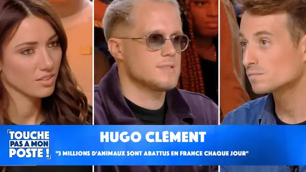 "3 millions d'animaux sont abattus en France chaque jour" selon Hugo Clément