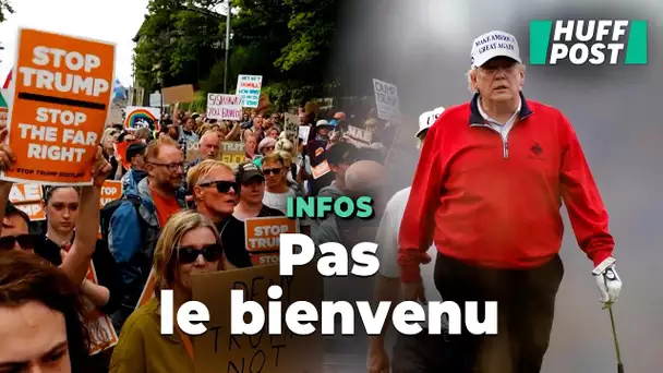 En Écosse, Donald Trump joue au golf (sous la pluie) pendant de nouvelles manifestations à Édimbourg