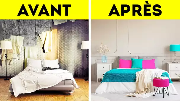 IDÉES DE RÉNOVATION BON MARCHÉ POUR UNE CHAMBRE || ASTUCES POUR DÉCORER ET ORGANISER