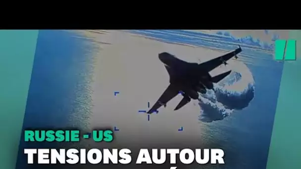 Les images impresionnantes d'un avion russe percutant une drone américain
