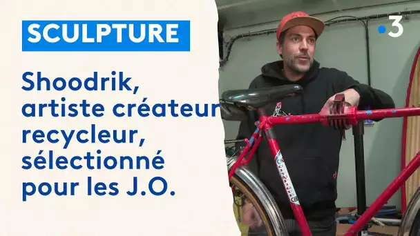 Shoodrik, artiste créateur recycleur à l'honneur aux JO pavillon du cyclisme