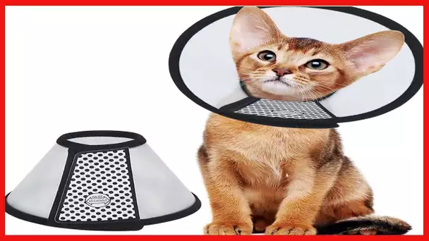 Vivifying Cat Cone, Adjustable Recovery Pet Cone, 8.1 Inches Lightweight Plastic Elizabethan Collar