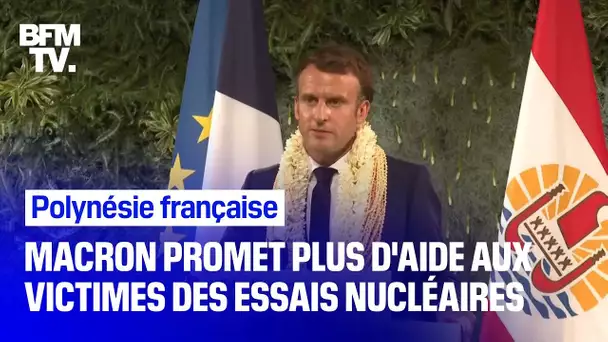Polynésie française: Emmanuel Macron promet plus d'aide aux victimes des essais nucléaires
