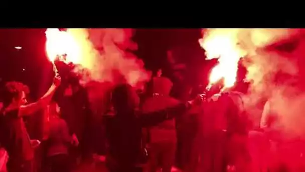 Supporters devant le Stade de Furiani le soir de la montée en L2