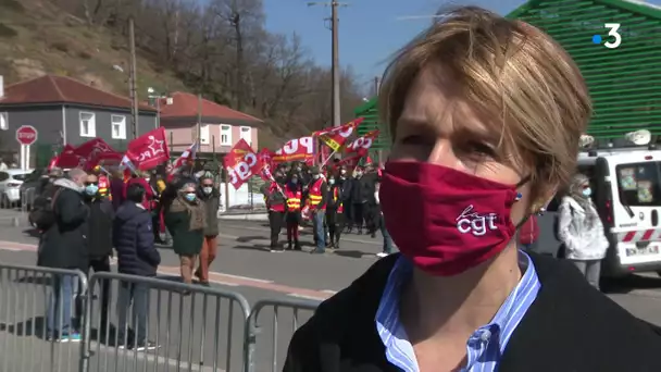 Nouvelle manifestation de soutien pour les emplois à la SAM à Viviez, en Aveyron