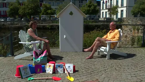 Cabine de Pages: l'écrivain Hervé Bellec nous reçoit sur sa "plage privée" à Landerneau