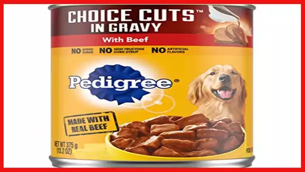 PEDIGREE CHOICE CUTS in Gravy Adult Canned Wet Dog Food with Beef, (12) 22 oz. Cans