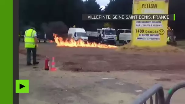 Le moment de l&#039;explosion du bonhomme carnaval à Villepinte