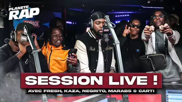 SESSION LIVE avec Fresh, Kaza, Negrito & Marabs & Carti ! #PlanèteRap