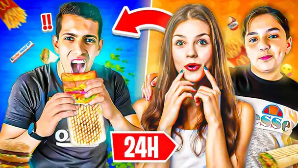 LA COPINE A OMAR DECIDE CE QUE MANGE PENDANT 24 HEURES ! 🍕🍟🍔🍫 ( ça tourne mal)