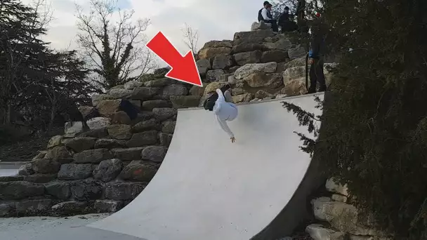 SKATEPARK SECRET A GENEVE ! CE MALADE TENTE BACKFLIP EN SKATE !!