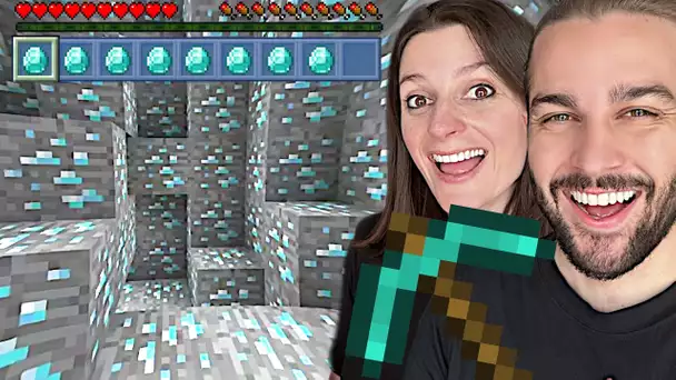 ON A ENFIN TROUVE DU DIAMANT SUR MINECRAFT SURVIE FIN DU MONDE !