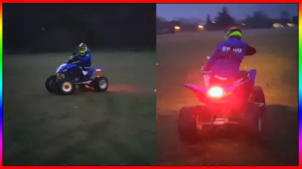 JE PILOTE POUR LA TOUTE PREMIÈRE FOIS MON QUAD RAPTOR 350 !!