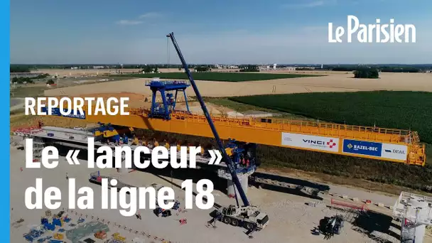 À bord du « lanceur » qui assemble le viaduc de la ligne 18 du Grand Paris Express