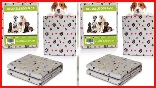 UBOORY Pee Pads for Dogs 30" x 36" (2 Pack), Training Pads for Dogs, Puppies, Washable Dog Pads