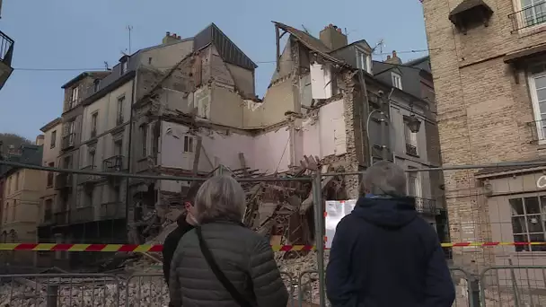 A Dieppe , au lendemain de l'effondrement d'un immeuble ancien