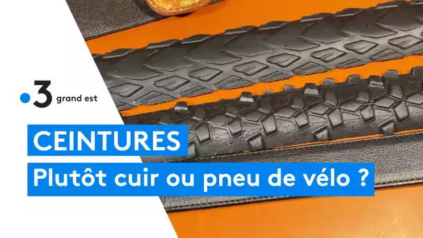 Un artisan ceinturier fabrique des ceintures en cuir mais aussi en pneus de vélo
