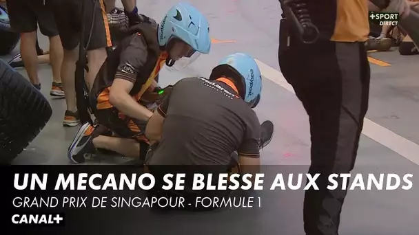 Un mécanicien se blesse lors du passage aux stands - Grand Prix de Singapour - F1