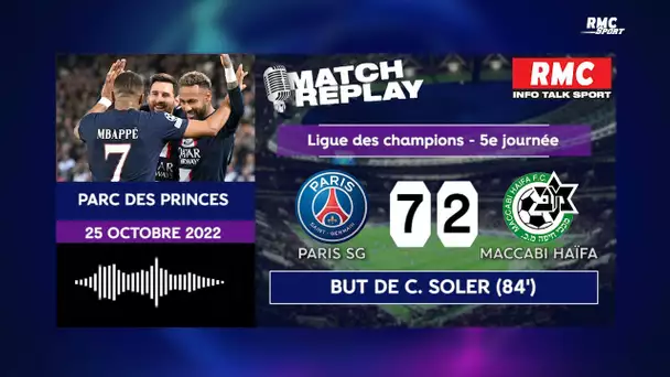 PSG 7-2 Maccabi Haïfa : Le goal replay de la large victoire des Parisiens avec les comm' de RMC