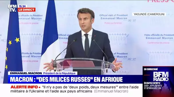 Emmanuel Macron au Cameroun: "la Russie en Afrique a beaucoup diffusé des fausses informations"
