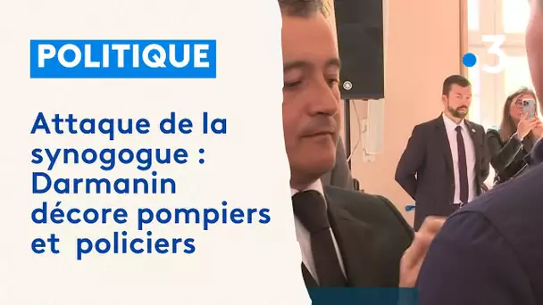 Attaque de la synagogue de Rouen : Darmanin décore les policiers et pompiers qui sont intervenus