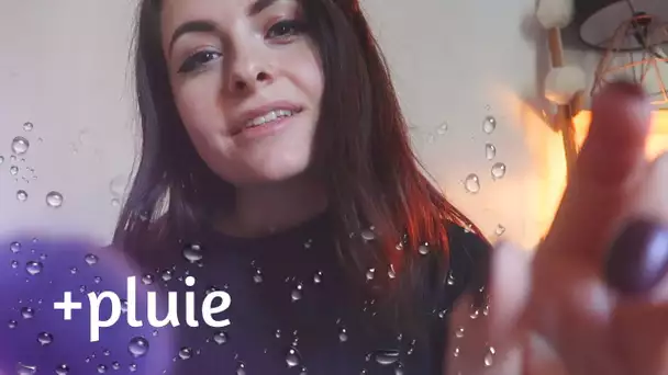 ASMR FRANCAIS 🙆 +pluie ☔ notre espace 🙆 attention personnelle, face brushing, hand mouvement