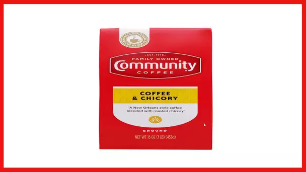 Community Coffee Coffee and Chicory Blend 16 Ounce, Medium Dark Roast Ground Coffee, 16 Ounce Bag