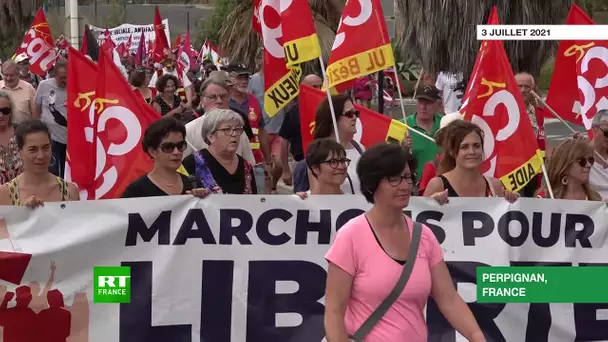 Perpignan : manifestation de la gauche contre le congrès du Rassemblement national